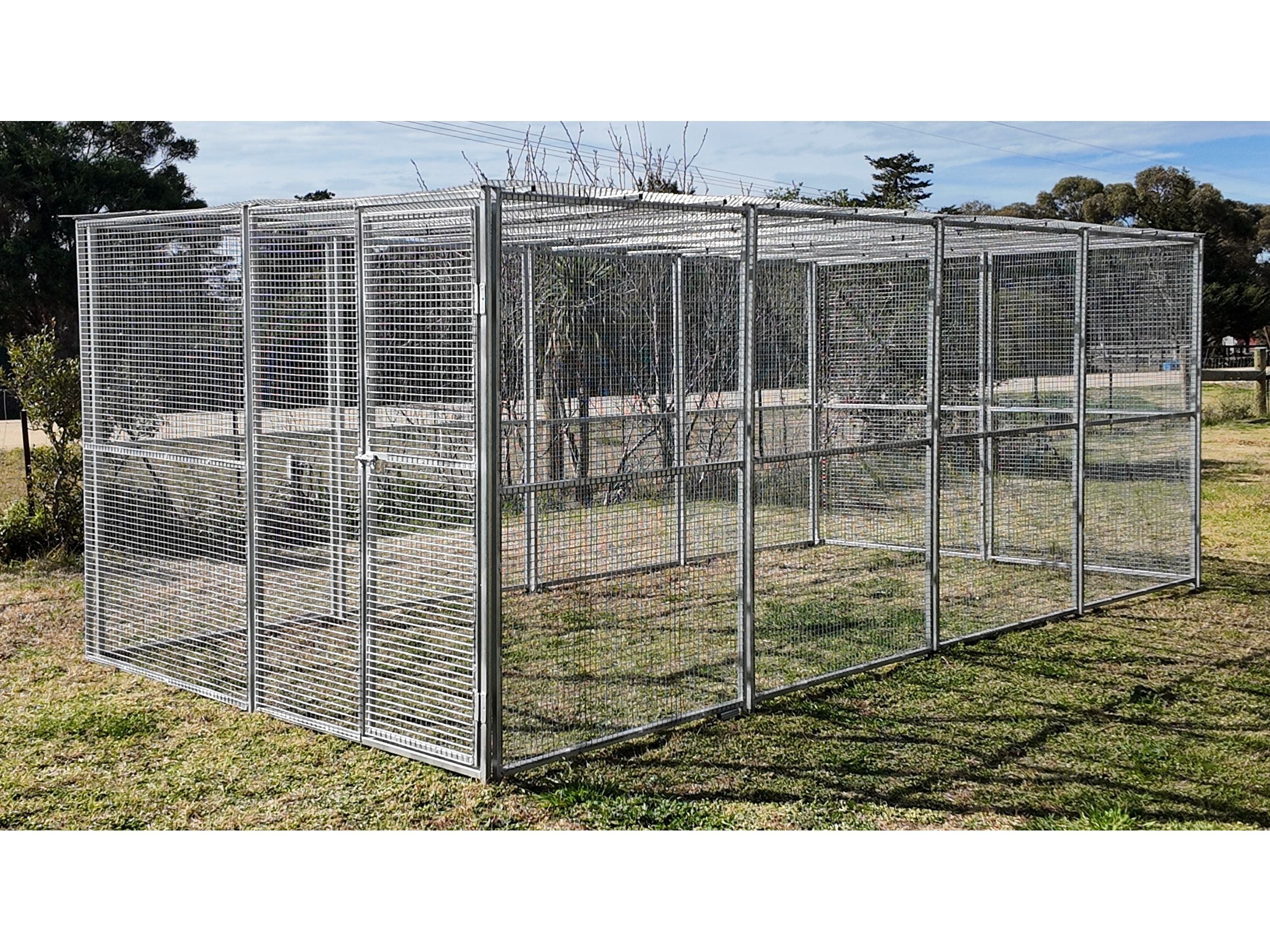 Single bay 2.5mx5mx1.85m Cat Run Chicken Run with mesh roof