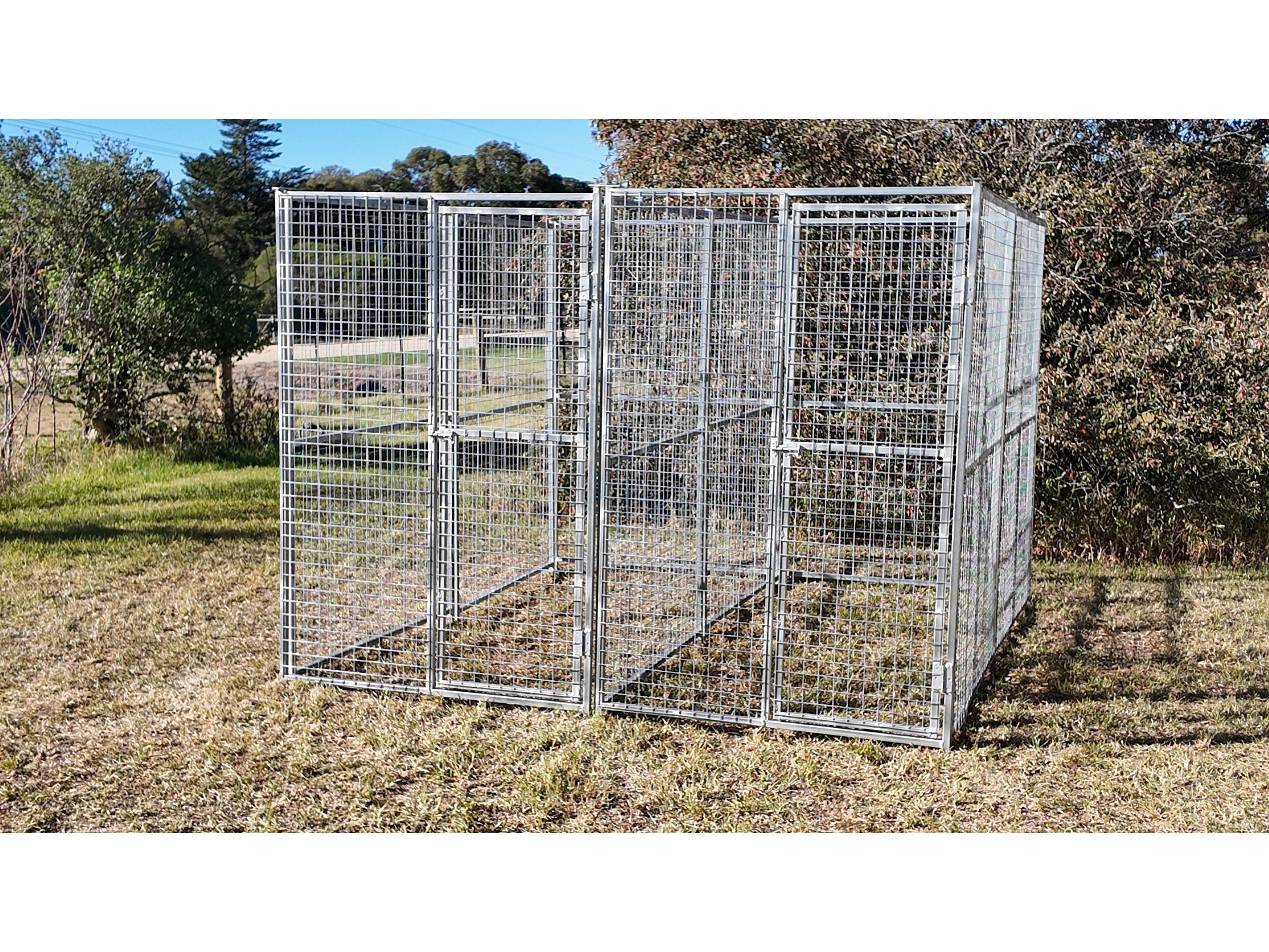 2 Bay 2.5mx2.5mx1.85m Dog/Chicken Run with 50mmx50mmx4mm square mesh