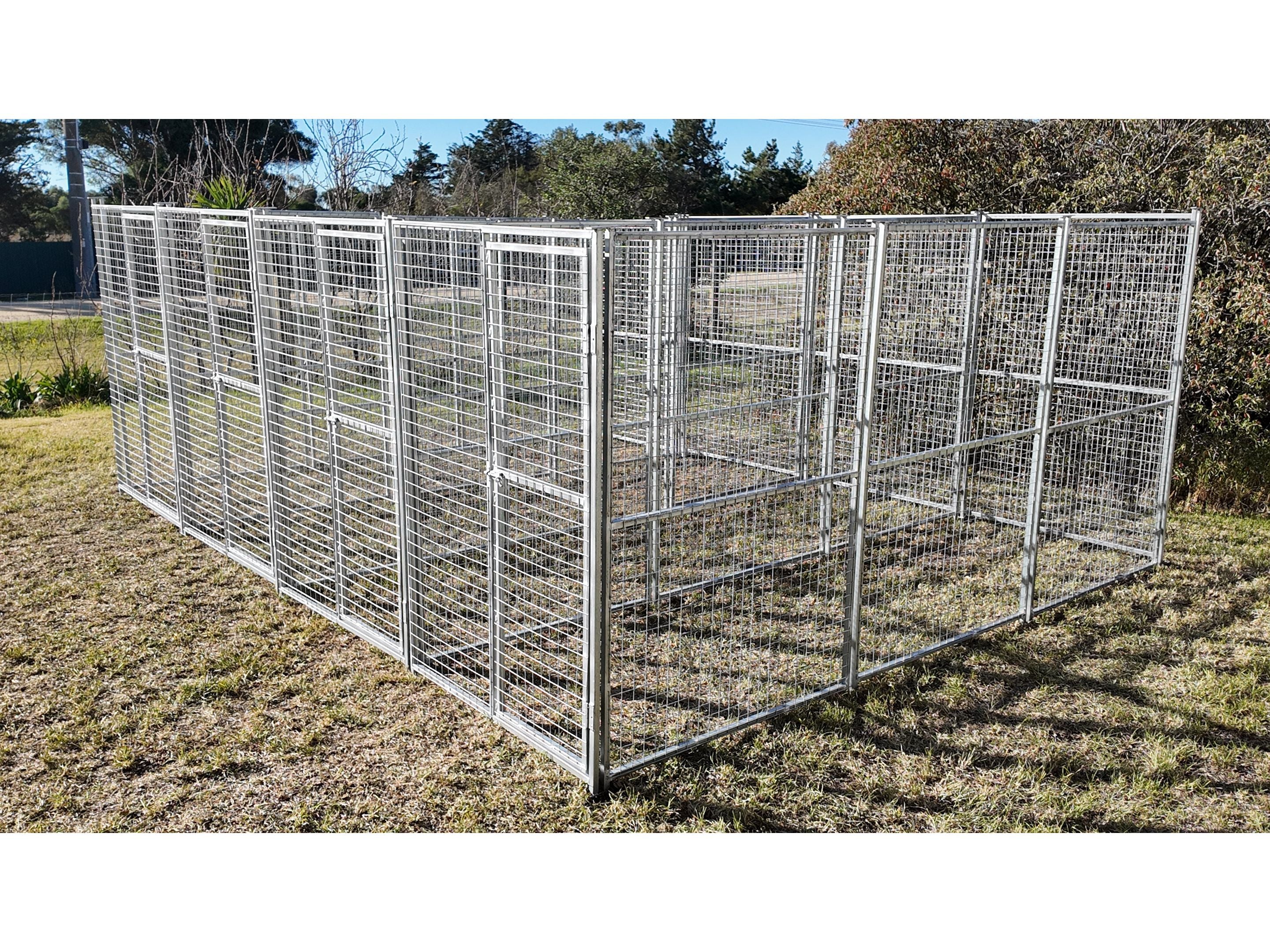 On Sale! $300 off. 4 Bay 5m x 3.75m x 1.85m dog/chicken, 50mm x 50mm x 4mm mesh panels