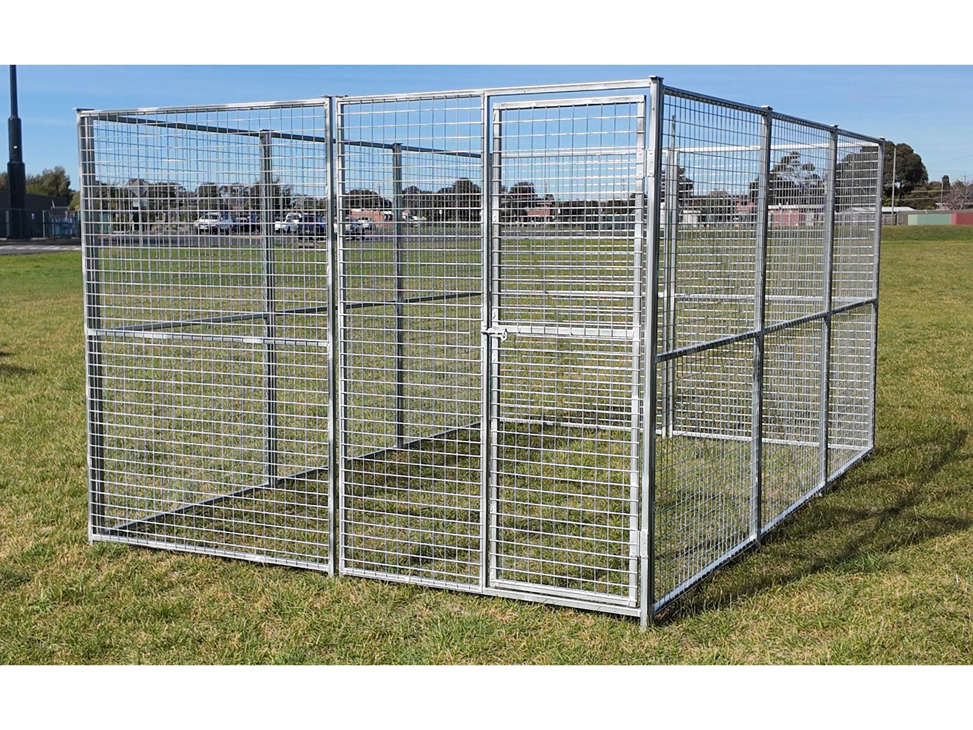 Single Bay 2.5mx3.75mx1.85m Dog/Chicken Run with 50mm x 50mm x 4mm square mesh