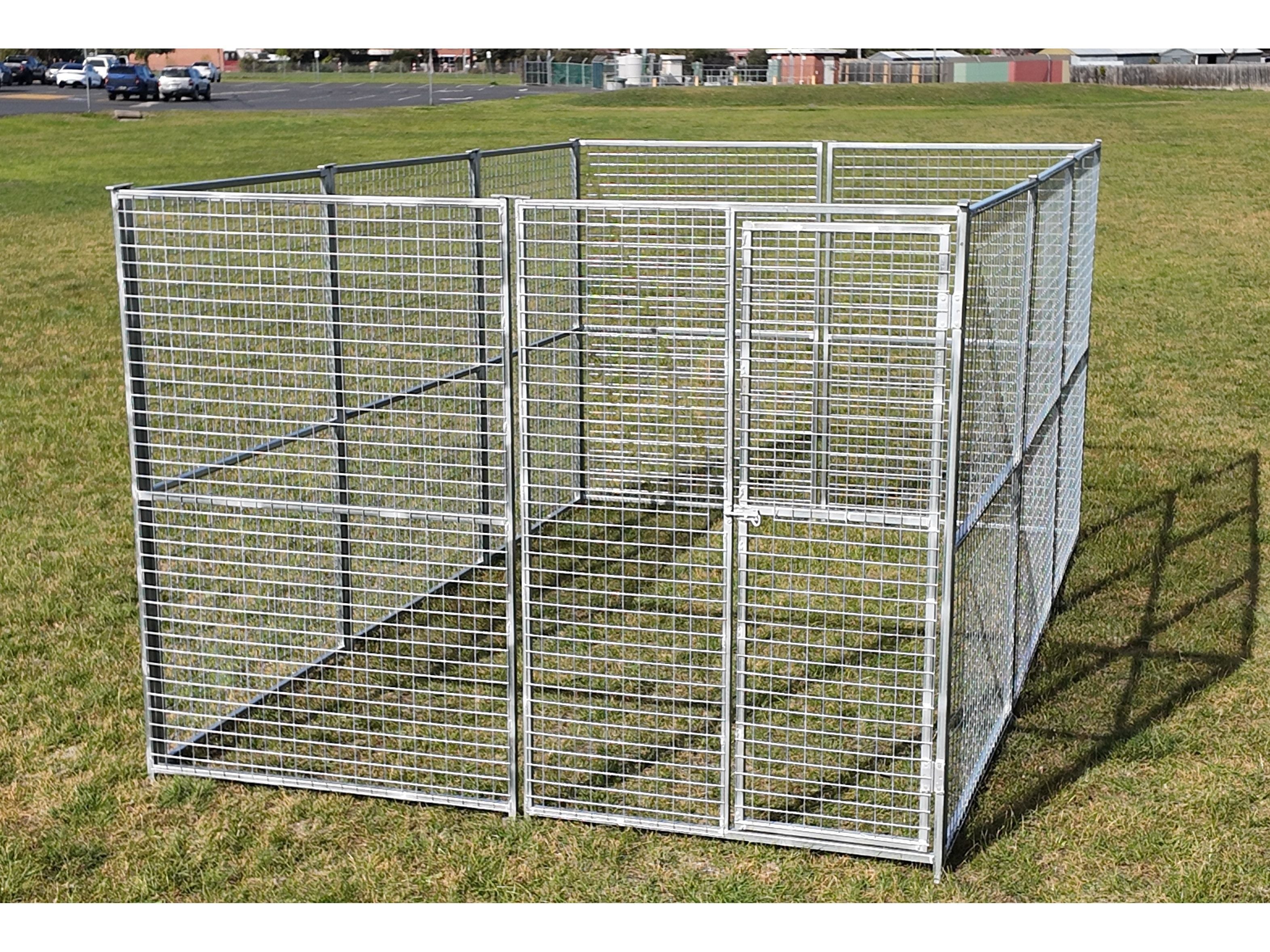 Single Bay 2.5mx3.75mx1.85m Dog/Chicken Run with 50mm x 50mm x 4mm square mesh