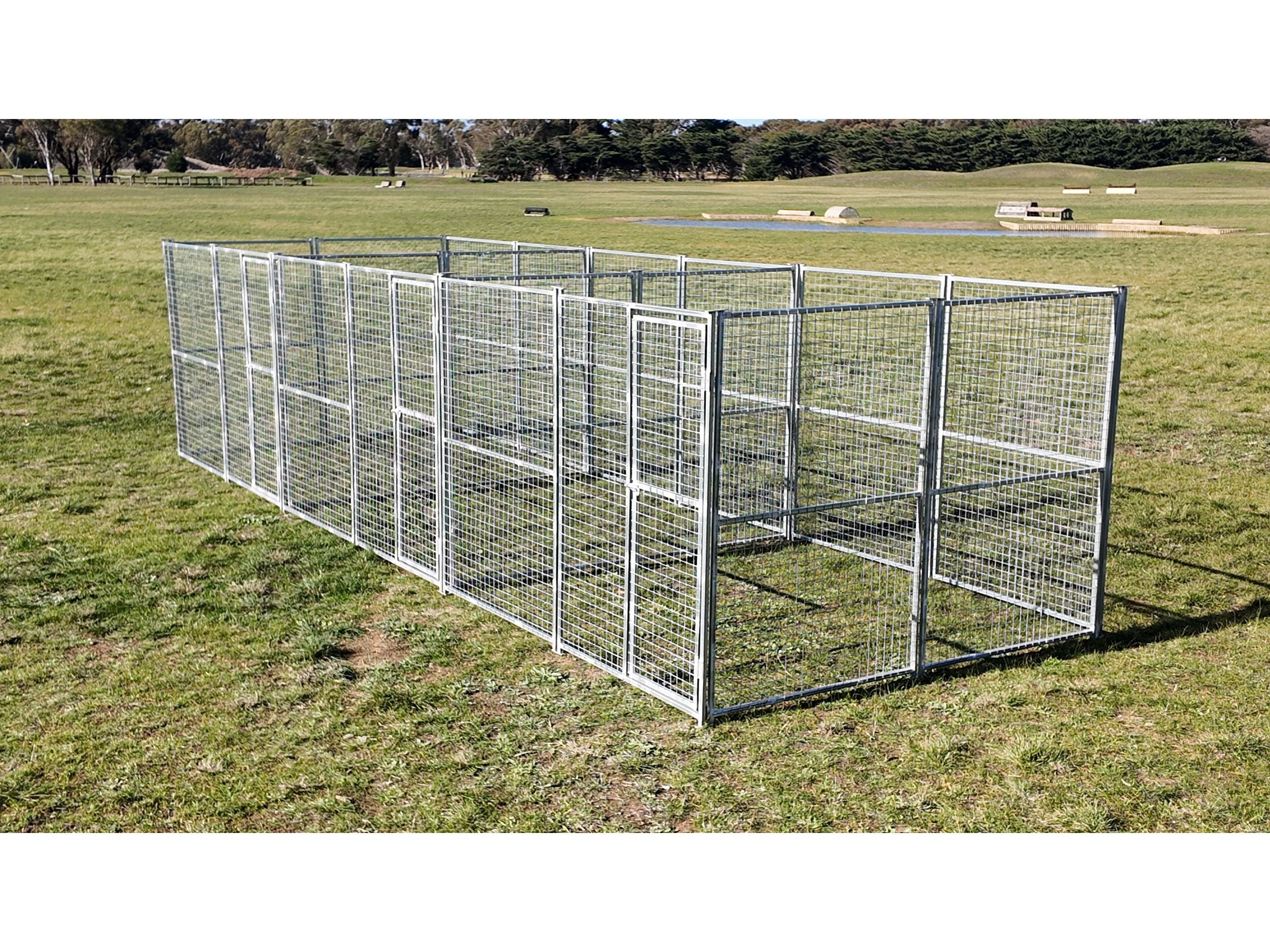 On sale. Save $200 3 Bay 7.5m x 2.5m x 1.85m dog/chicken run, made with 50mmx50mmx4mm mesh