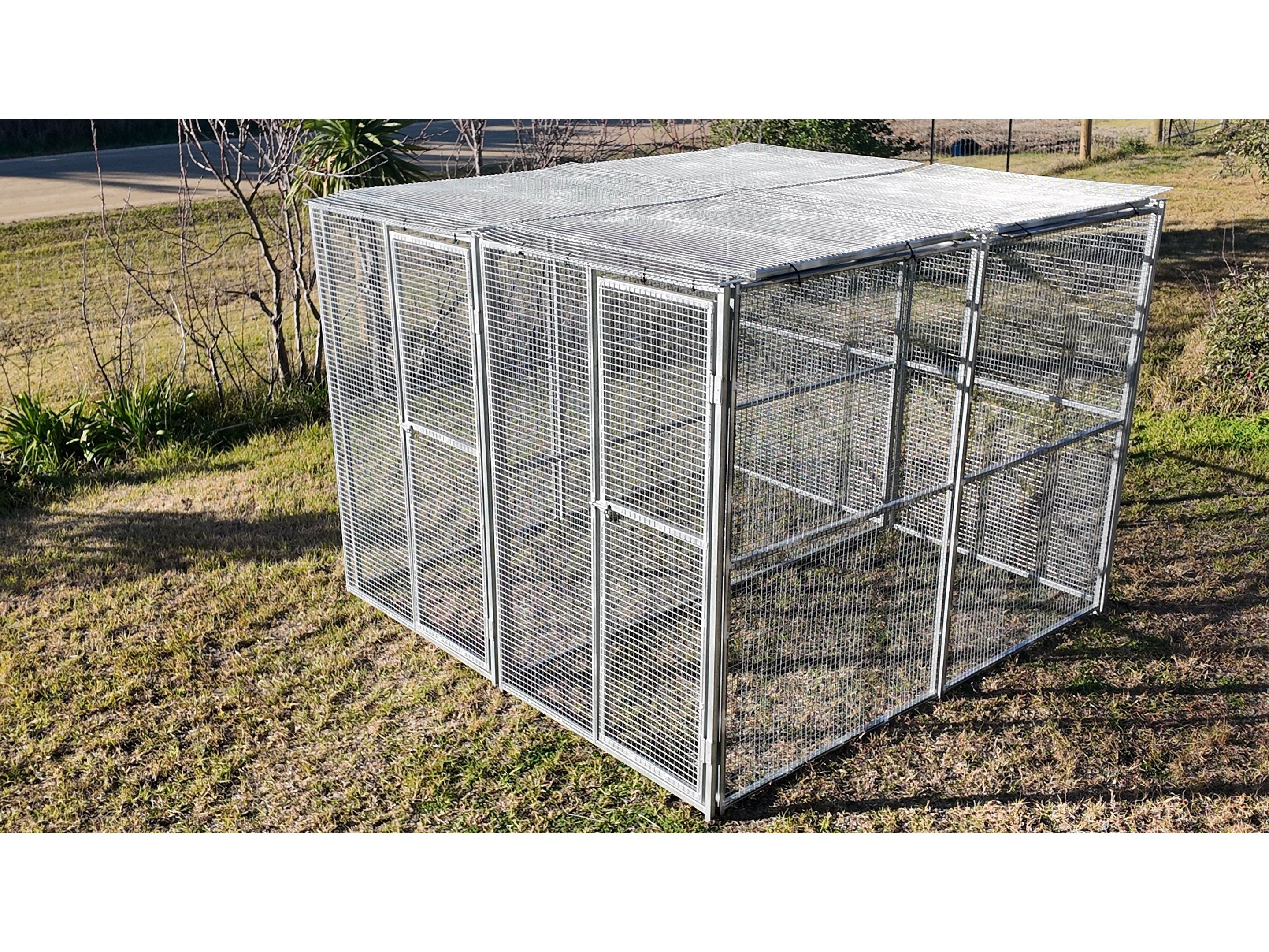 2.5mx2.5mx1.85m Double Dog/Cat/Poultry Run with mesh roof