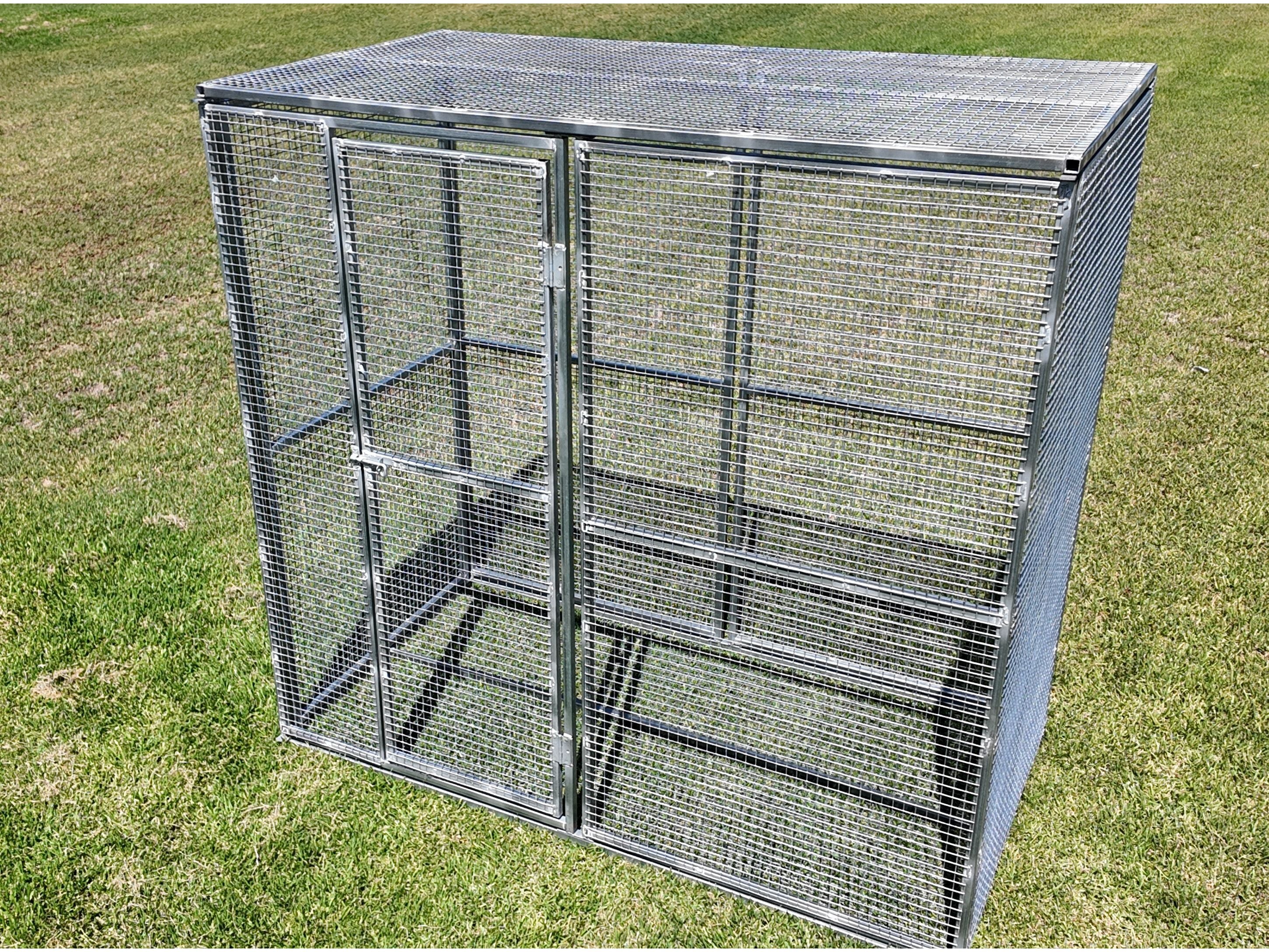 On Sale. $400 Off! Fully enclosed 2m x 1m x 1.85m enclosure with 25mmx25mm panels, gate, roof, and floor.
