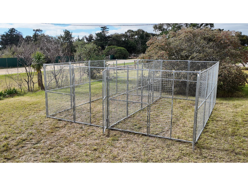 2 Bay 5m x 5m x1.85m dog/chicken run with 50mm x 50mm x 3mm welded wir ...