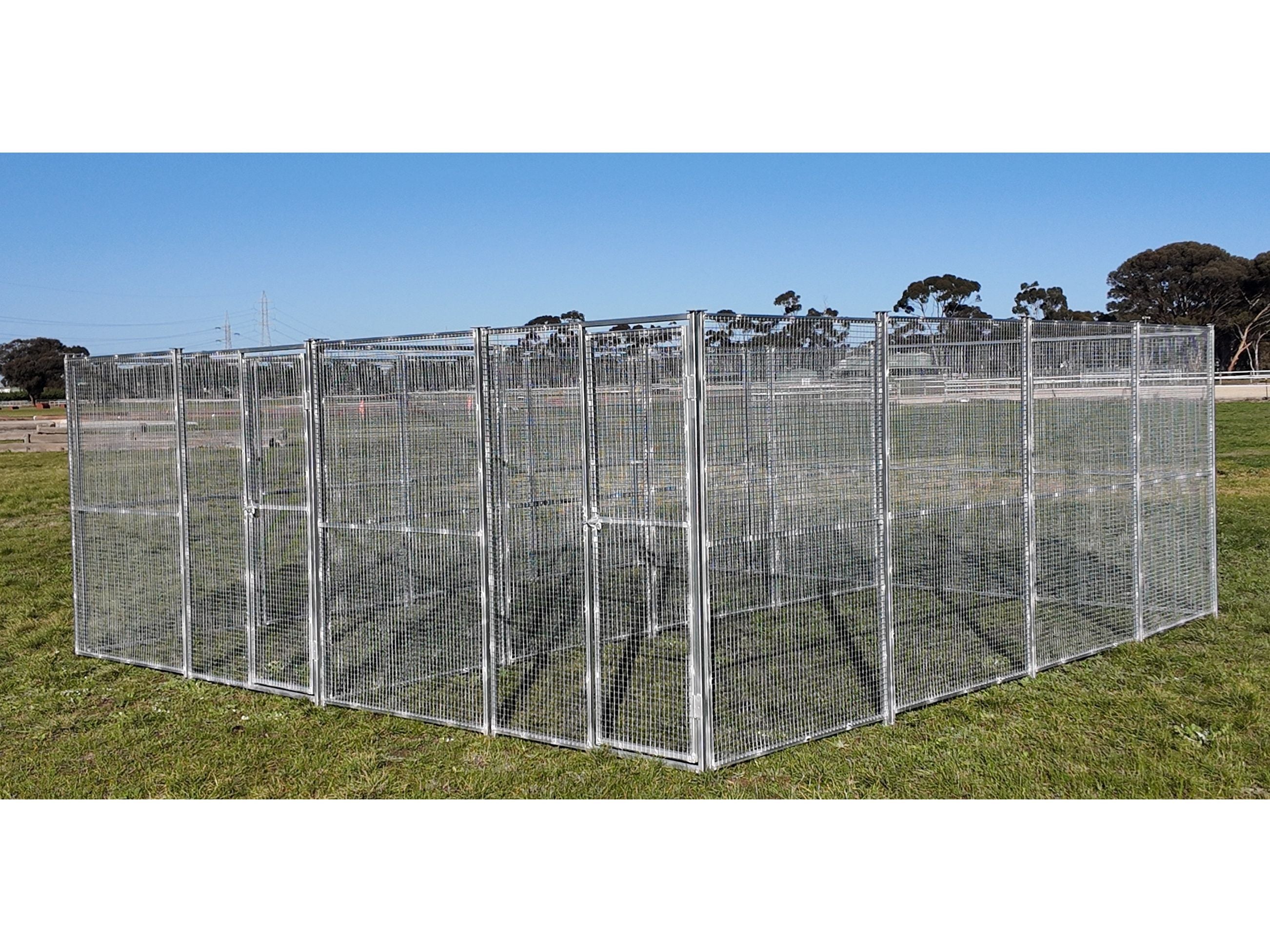 On Sale! Save $200 2 Bay 5m x 5m x1.85m dog/chicken run with 25mm x 25mm welded wire mesh
