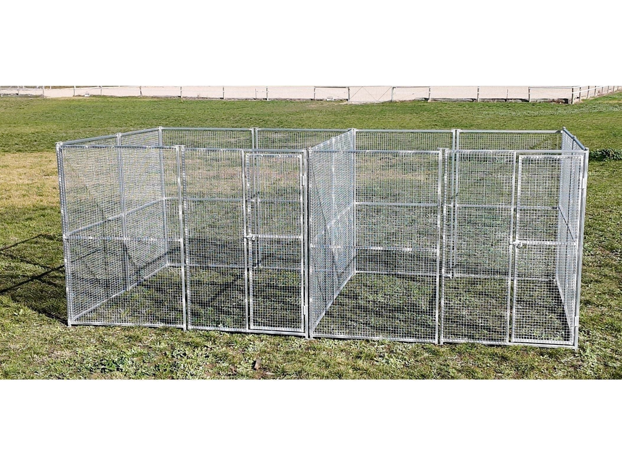 2 Bay 5m x 2.5m x1.85m dog/chicken run with 25mm x 25mm welded wire mesh