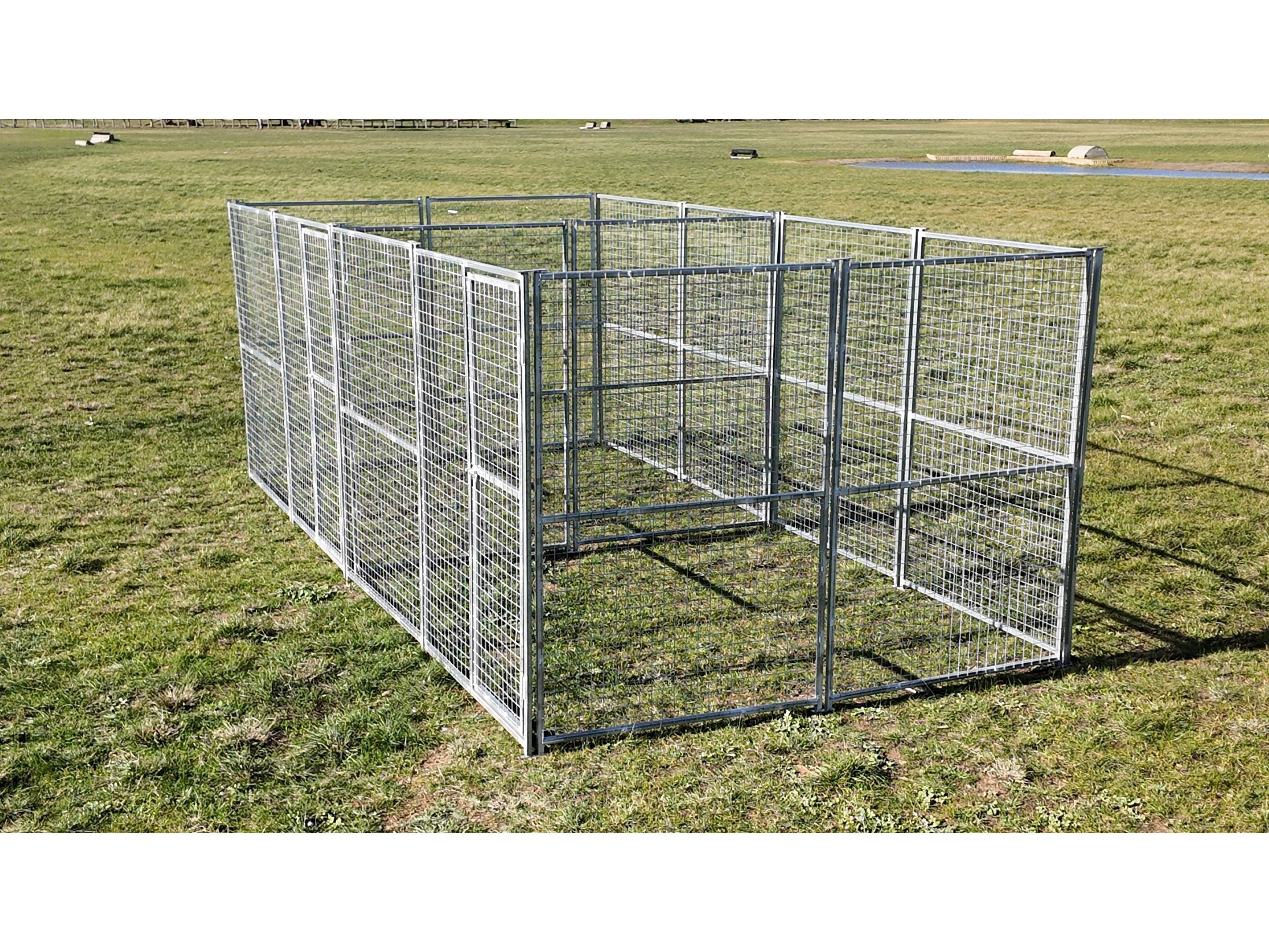 2 Bay 5m x 2.5m x1.85m dog/chicken run with 50mm x 50mm x 4mm welded wire mesh