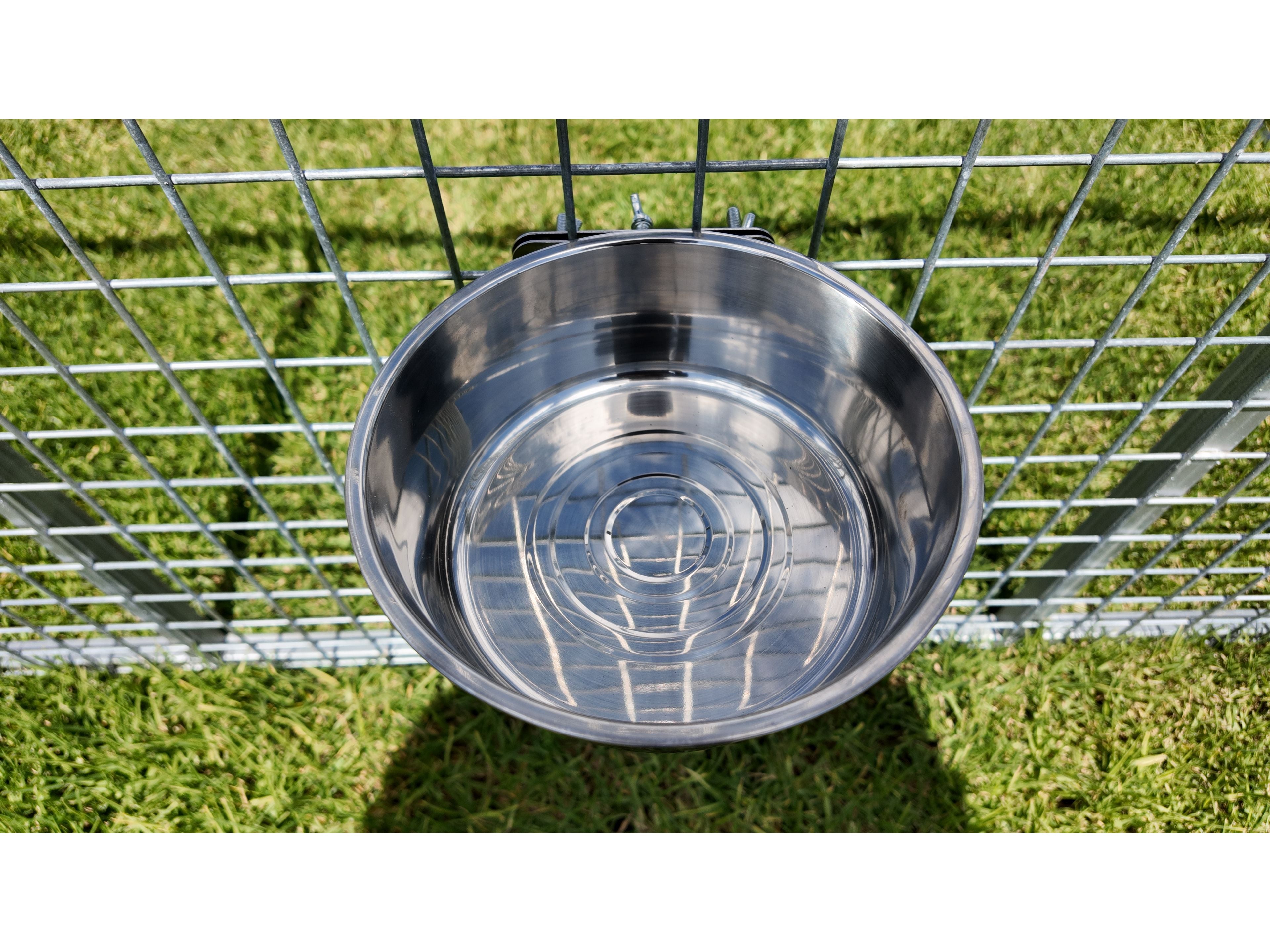 Stainless steel dog water feeder bowl with clamp holder